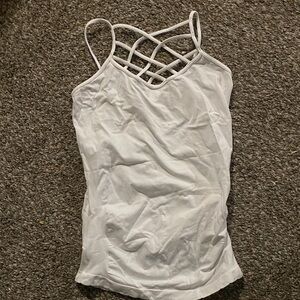 Chic White Women's Camisole with Strappy Design